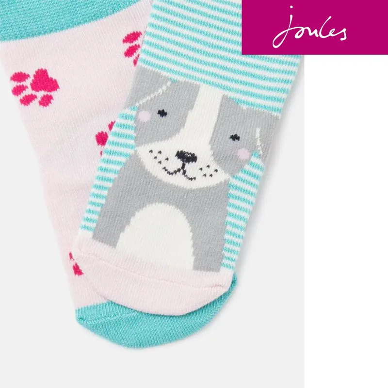 Joules Neat Feet 2 Pack Socks - Cat Dog Paw